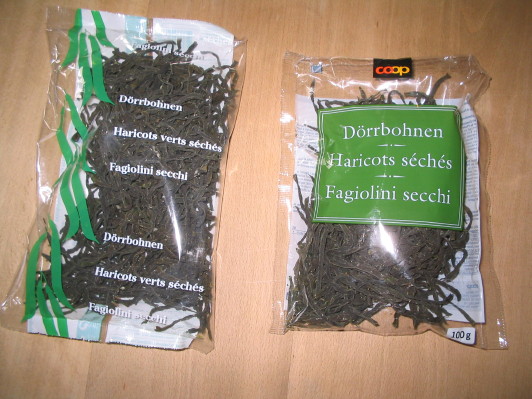 Dörrbohnen von Coop und Migros