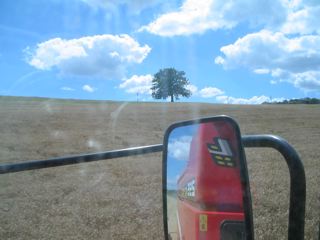 auf dem Mähdrescher